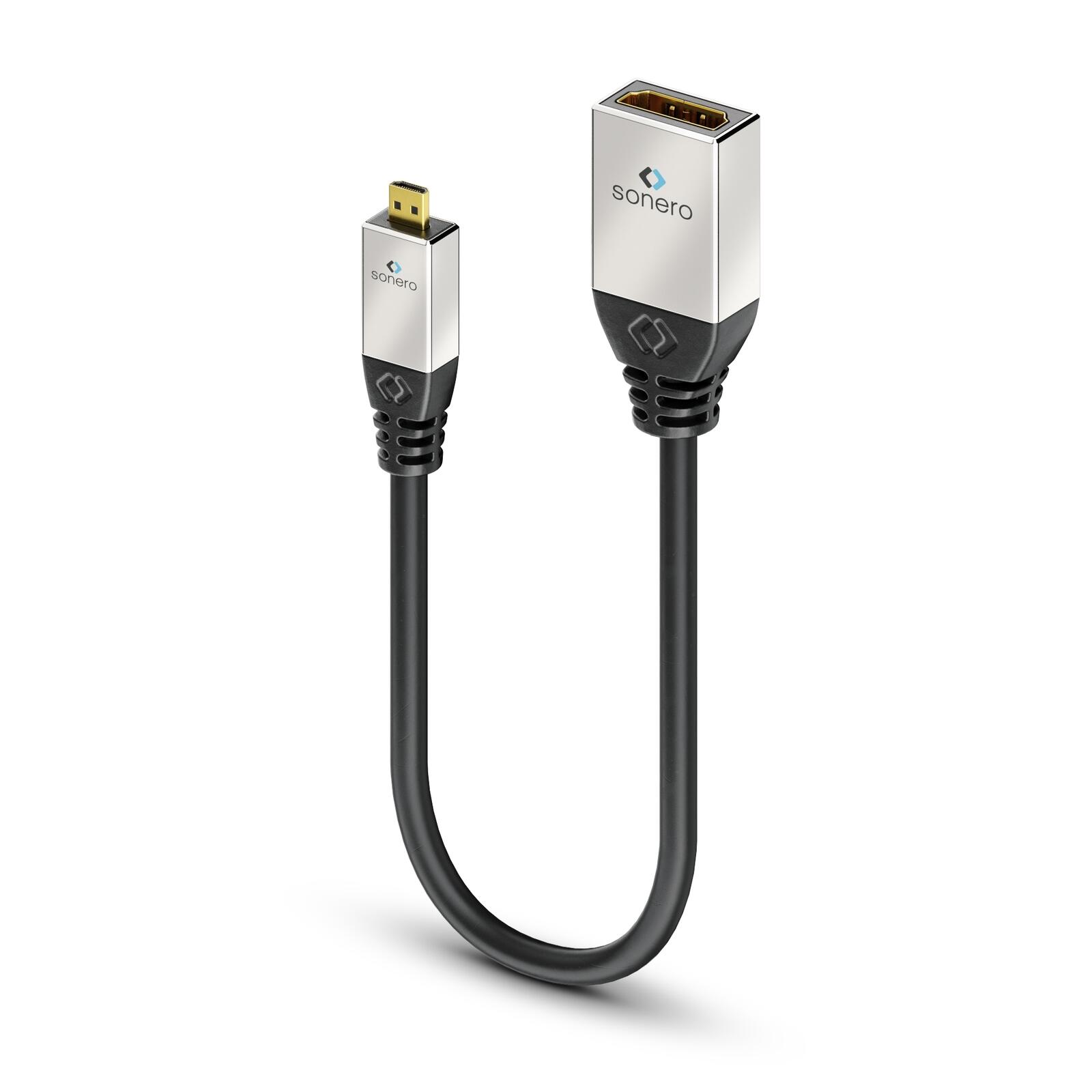Sonero Micro HDMI auf HDMI Adapter Kabel 0,25m S-HCA001