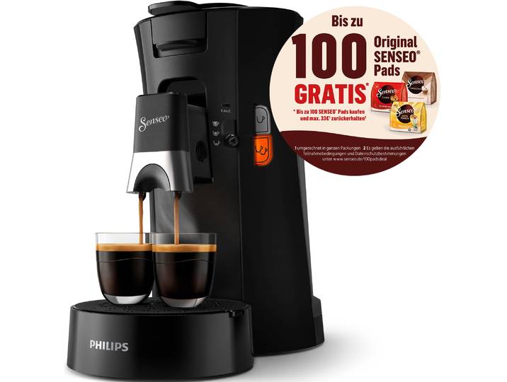 PHILIPS SENSEO Kaffeepadmaschine Select CSA230/69, mit drei Kaffee-Einstellungen , schwarz, B:15,5cm H:31cm T:31cm, Kaffeemaschinen, Kaffeepadmaschine