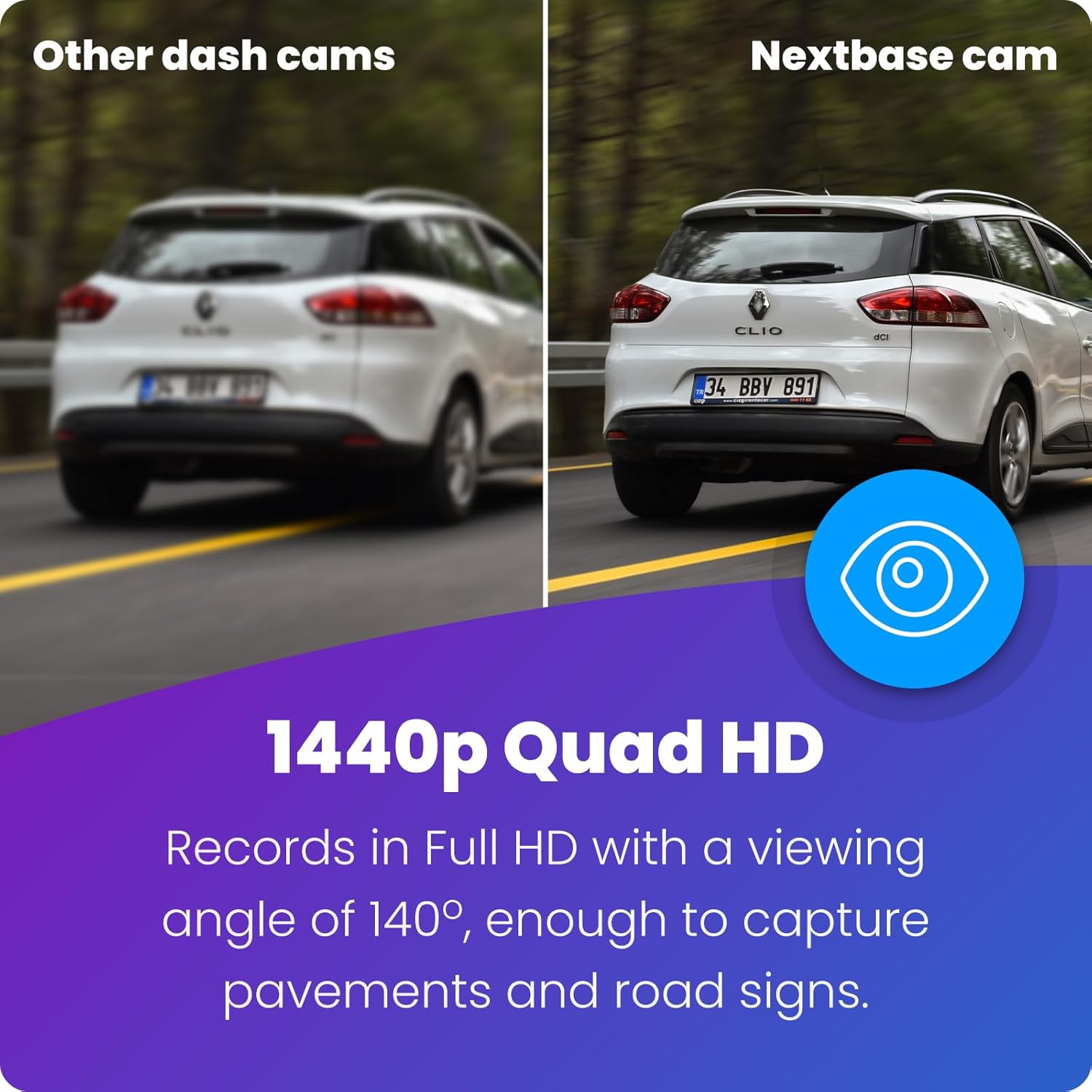 NextBase 422GW Dash Cam – 2K 1440p, 140° Wide Angle Front Camera – Wi-Fi, 10Hz GPS, Bluetooth – Parking Mode, Voice Control, Night Vision, Polarising Filter Compatible