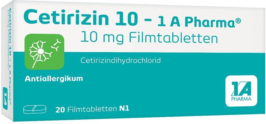 Cetirizin 10 - 1 A Pharma® Filmtabletten 20stk