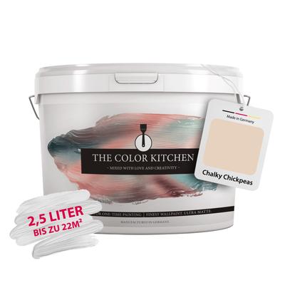 Wand- und Deckenfarbe A.S. CRÉATION "Seidenmatt Innenfarbe THE COLOR KITCHEN", beige (tck6020 chalky chickpeas), 2,5 l 2,5ml, Farben, für Wohnzimmer Schlafzimmer Flur Küche, versch. Beigetöne