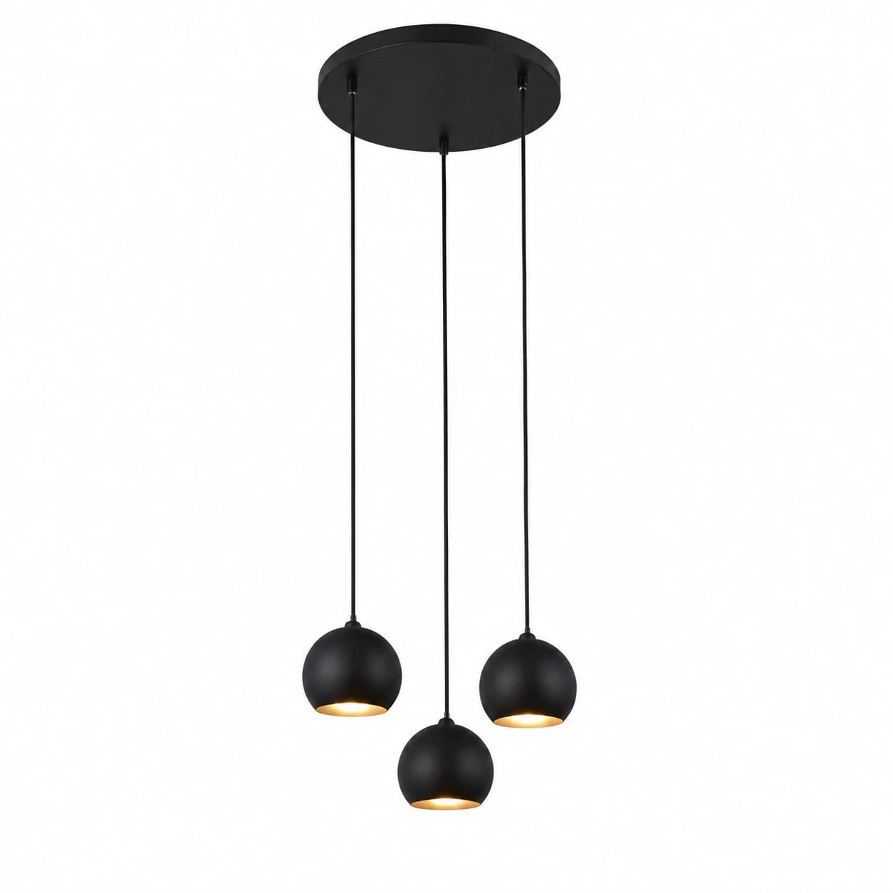 Searchlight Eindhoven Hanglamp - 3 lichts - Zwart - Ø 35 cm