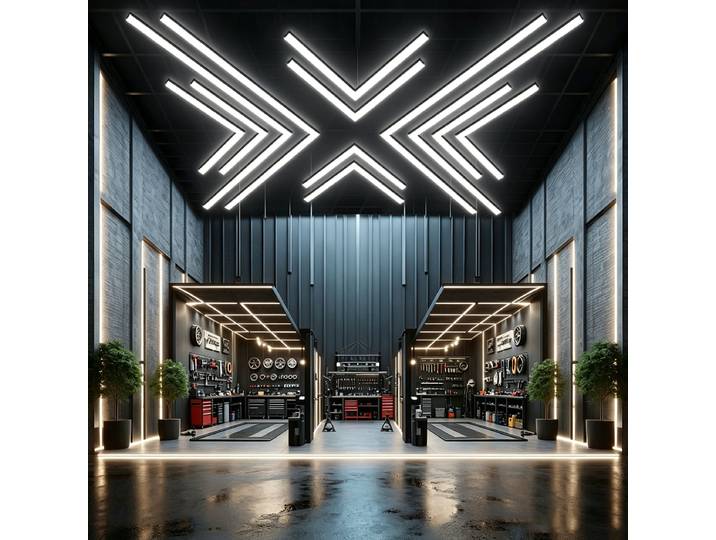 Lampe de garage LED hexagonale, plafonnier en nid d'abeille 110V240V pour auto, réparation automobile, atelier, salon de coiffure, salle de sport, garage
