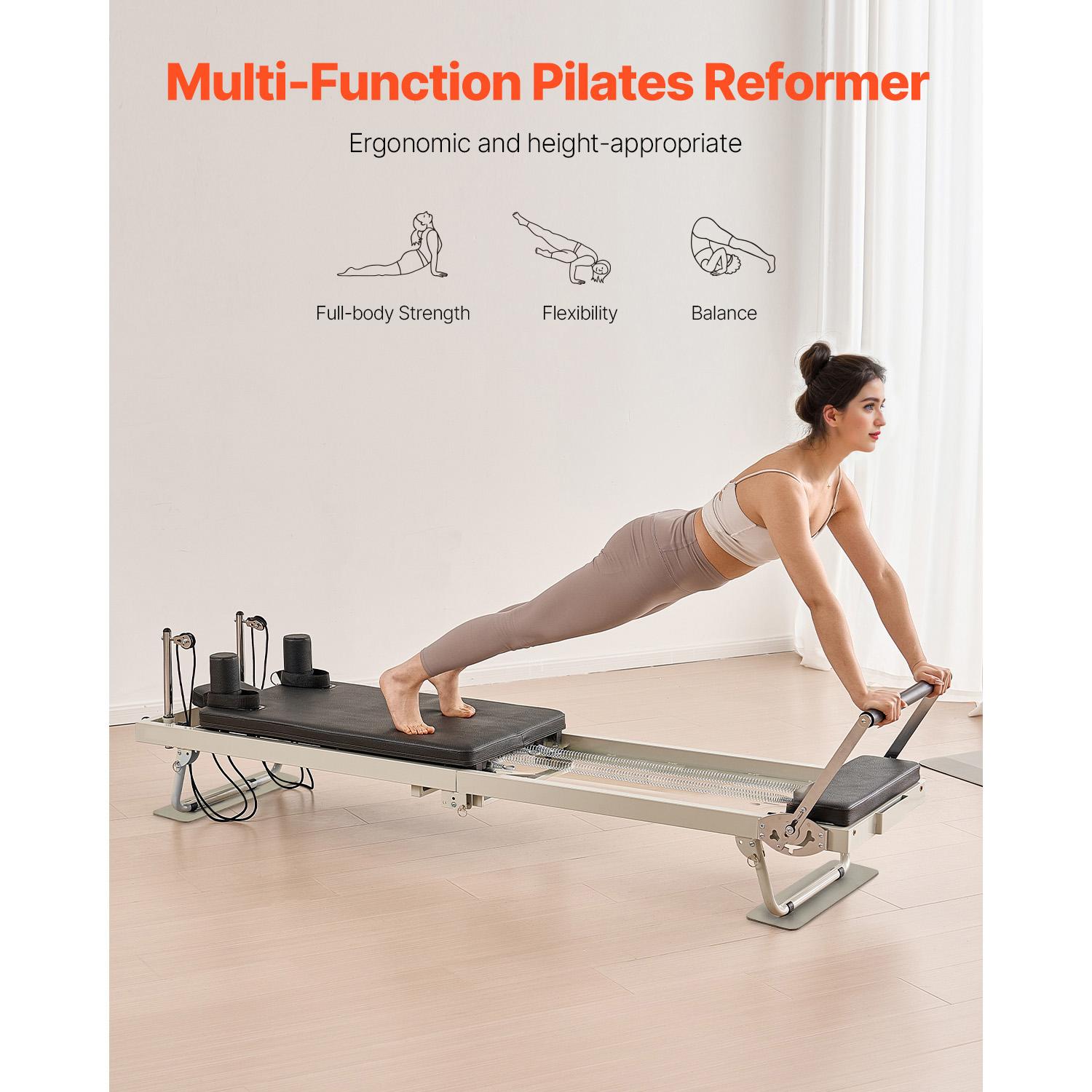 VEVOR faltbarer Pilates-Trainingsapparat, geeignet für Haushaltsfitnessstudios, für Fortgeschrittene und Anfänger, maximale Belastbarkeit 181,44 kg