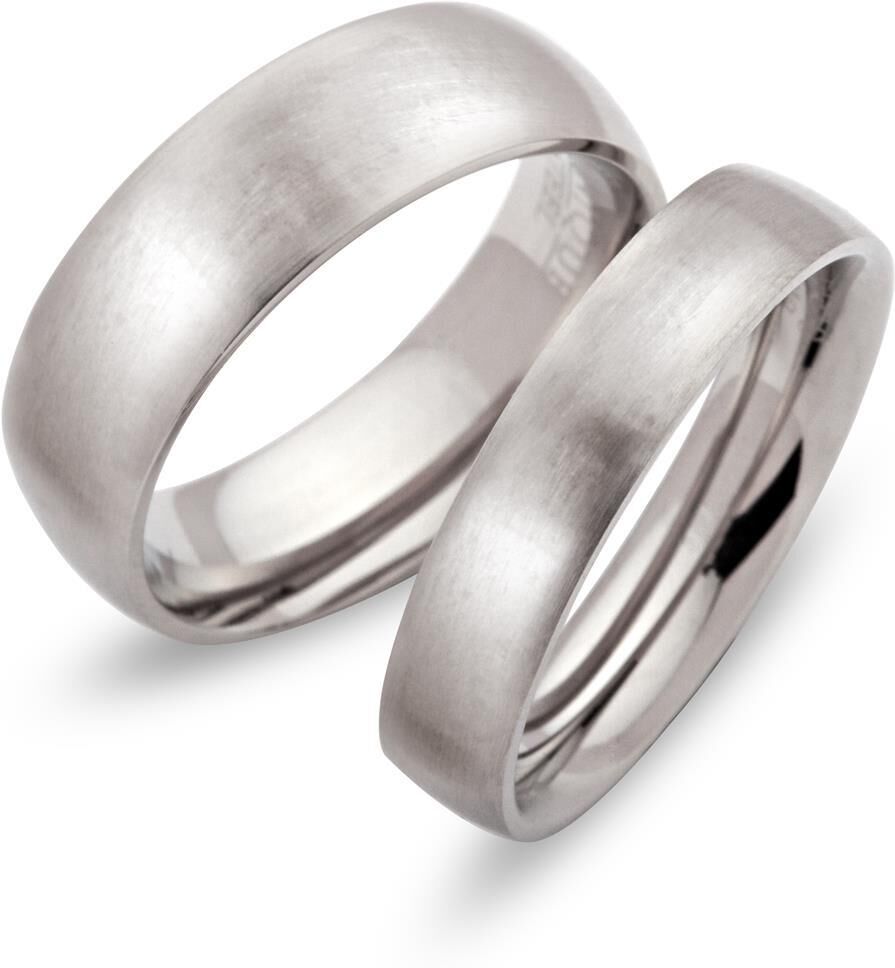 Unique Mattierte Eheringe aus Edelstahl silber