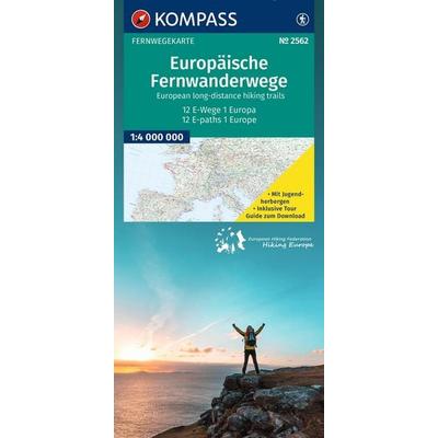 KOMPASS Fernwegekarte Europäische Fernwanderwege, 12 E-Wege - 1 Kontinent 1:4 Mio., Sonstige von , KOMPASS Freytag & Berndt, 978-3-99154-532-3