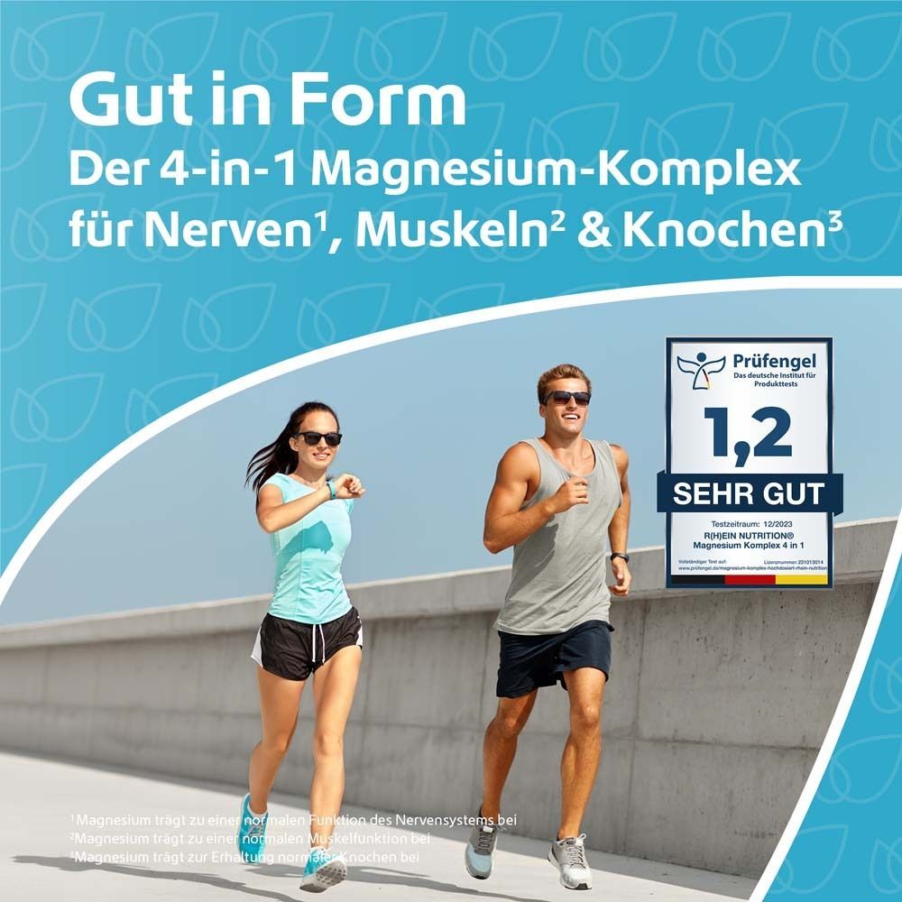 Rhein Nutrition Magnesium Komplex 4in1 hochdosiert vegan Kapseln 120 St