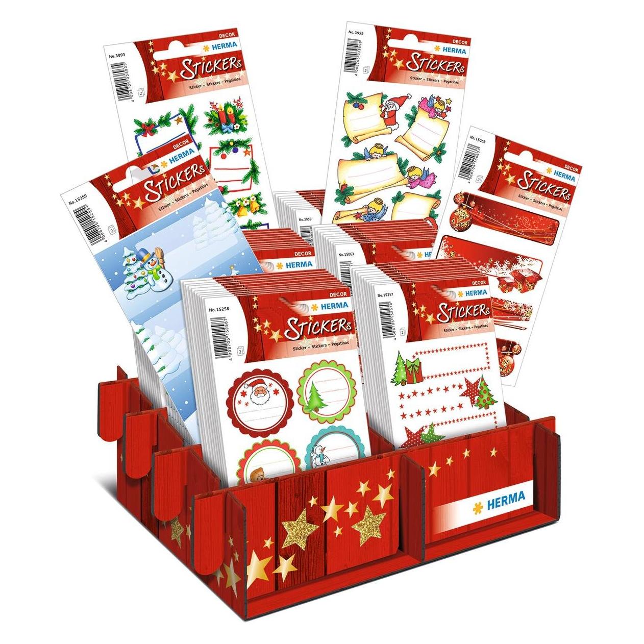 Herma Weihnachts-Sticker "Geschenke", Thekendisplay (60 Sticker) (15256)