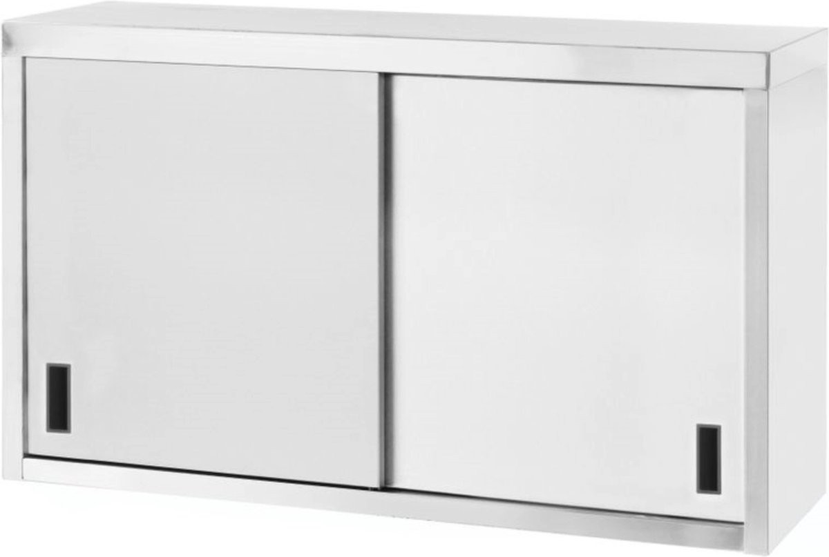 HENDI Profi Line Wandmontagekast met schuifdeuren van gelast roestvast staal B: 1000 mm, D: 300 mm, H: 600 mm