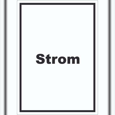 HB-Druck Strom Aufkleber mit Text Anschluss hochkant A9 (37x52mm)