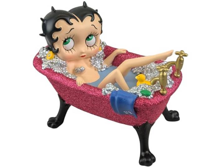 Middle-England 20 cm Betty Boop in Fuchsia Pink Glitzer Badewanne Sammelfigur