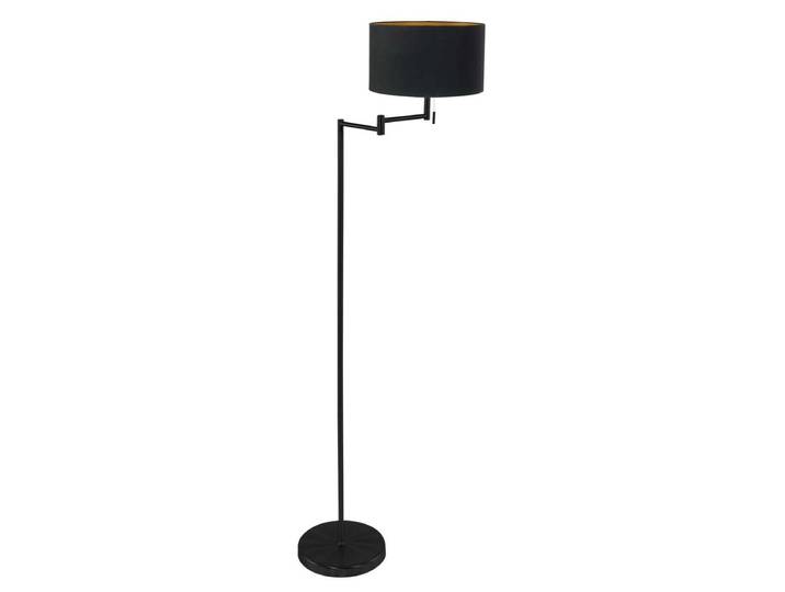 Lampadaire - noir - Bella - métal textile - Ø 45cm - E27 - 3892ZW - Mexlite
