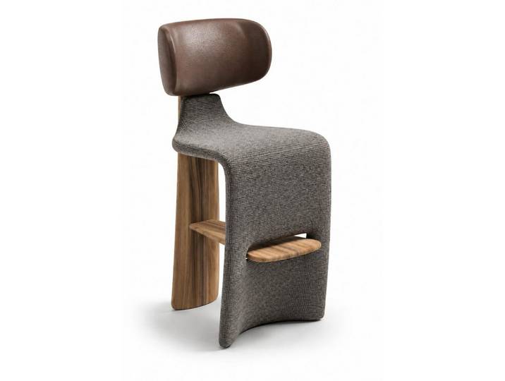 JVmoebel Barhocker Barhocker Modern Grau Braun Holz Elegant Komfortabel Hoch, Made in Europa