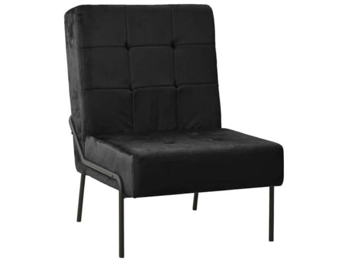 smnyxs Lounge-Sessel, Entspannung, Velours, Schwarz, 65 x 79 x 87 cm Moderner Stuhl, gepolsterte Sitzfläche, stabile Metallbeine, Verwendung im Innenbereich, elegantes Design