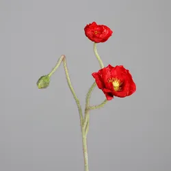 Kunstblume Mohn (H 80 cm) - rot - H 80 cm