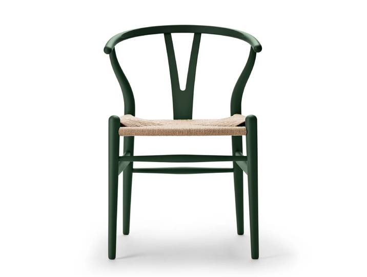 Carl Hansen - CH24 Wishbone Chair, Buche soft green / Naturgeflecht