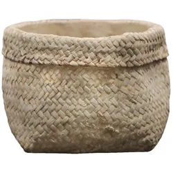 Chic Antique Corte Übertopf mit Beutelmuster, H12/D17 cm, natur
