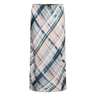 Midirock SAINT TROPEZ "Damen Rock TatumSZ", Damen, Gr. M, grau (grau blau blurry check), Obermaterial: 100% Polyester PES., Röcke