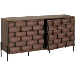 Décoshop26 - Buffet mit Push-to-Open-Türen und sechs Staufächern 152 x 80 x 40 cm braun 04_0005994
