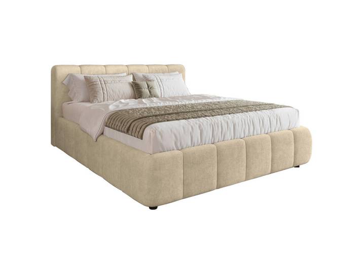 Carryhome Polsterbett, Ecru, Kunststoff, Hainbuche, 140x200 cm, Schlafzimmer, Betten, Polsterbetten