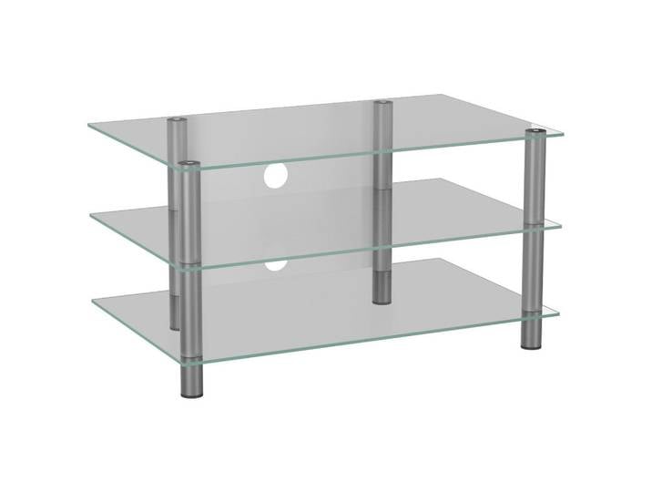 Mid.you Phonotisch, Klar, Silber, Metall, Glas, rechteckig, 95x45x42 cm, Kabelkanal, Kinderzimmer & Jugendzimmer, Jugendmöbel, Phonomöbel