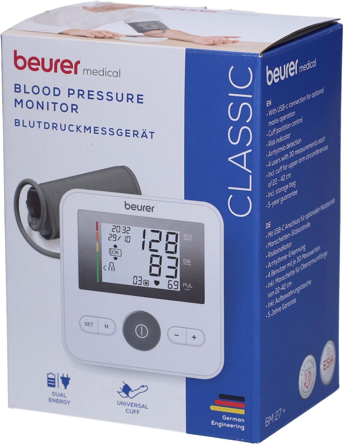 Beurer Bm27+ Oberarm-Blutdruckmessgerät 1 St