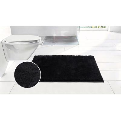 Badematte OTTO HOME "Cali, Badvorleger, Badezimmer Teppich, Duschvorleger", schwarz, H:10mm, Polyester, Badematten, Badematte, weich, Uni Farben, auch als Teppich erhältlich