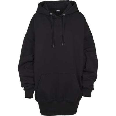 Rundhalspullover URBAN CLASSICS "Urban Classics Damen Ladies Long Oversize Hoody", Damen, Gr. L, schwarz, 80% Baumwolle, 20% Polyester, unifarben, oversize, ohne Ausschnitt, Pullover Rundhalspullover
