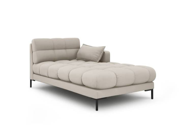 Méridienne droite en tissu structurel beige