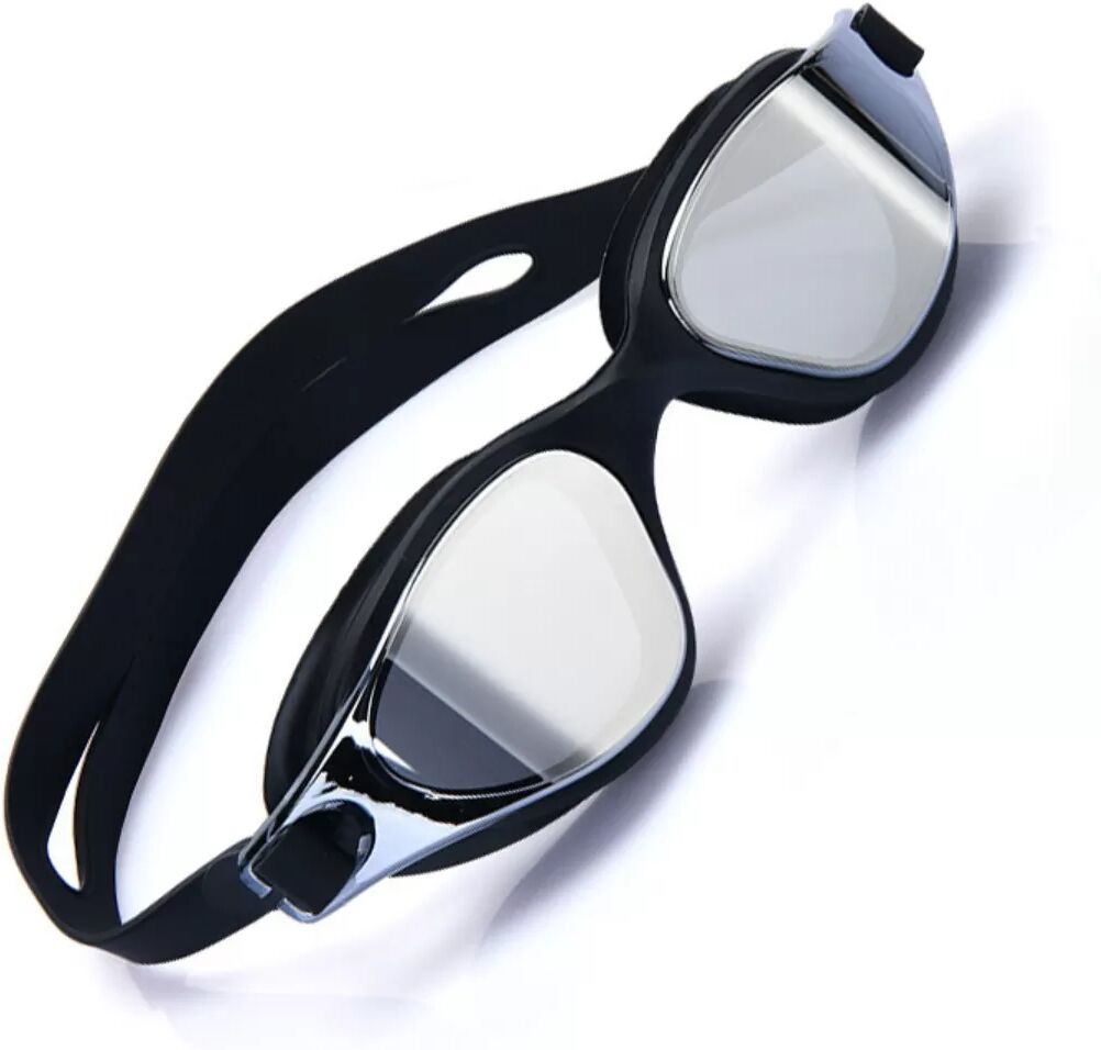 INF Lunettes de natation avec étui - Verre PC anti-buée, protection UV, joint silicone réglable, large vision HD