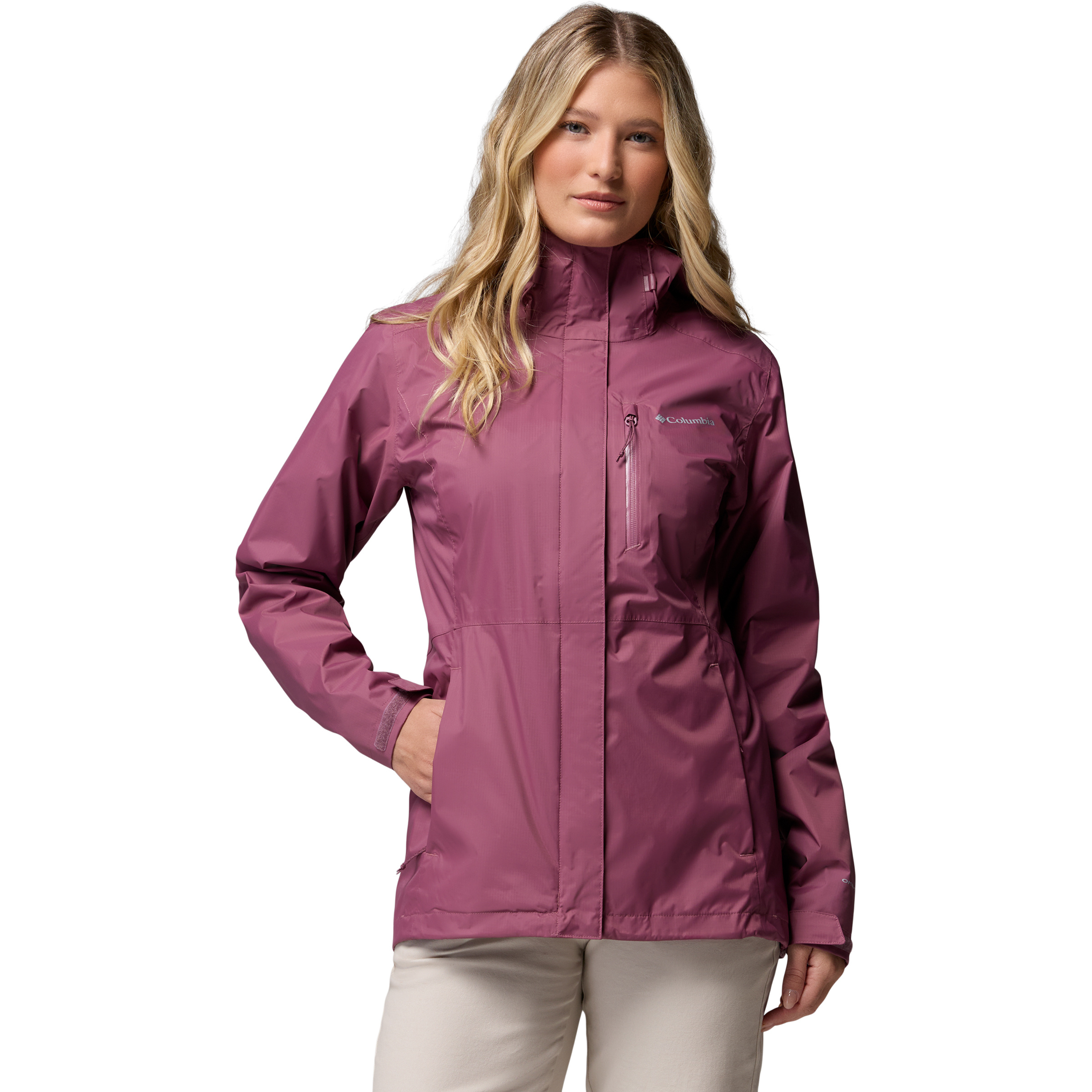 Columbia Pouring Adventure III Damen Regenjacke braun Größe M Camping Wasserabweisend