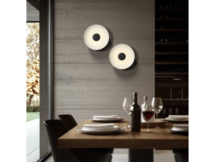 Linea Light LED Deckenleuchte Basin_P, dimmbar, schwarz, für Wohn- / Esszimmer, Aluminium, Modern