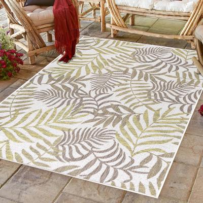 Outdoorteppich AYYILDIZ TEPPICHE "SUNNY 4412", beige, B:80cm H:5mm L:250cm, Polypropylen, Teppiche, Outdoorteppich, Läufer / Pflegeleicht / Sisaloptik / In- und Outdoor geeignet /Palme