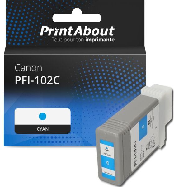 PrintAbout Cartouche compatible Canon PFI-102C - Cyan Cyan