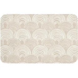 BADEMATTE Wellen - Textur - Beige Badvorleger 80x50 cm