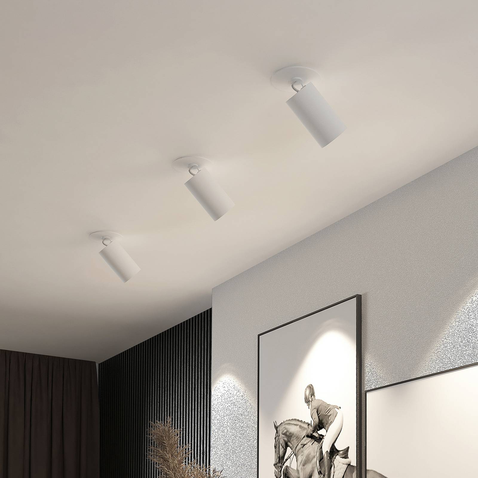Arcchio Einbaustrahler Davin, weiß, Zylinder, 2er-Set Davin Arcchio, dimmbar, weiß / opal, für Wohn- / Esszimmer, Aluminium, Modern, Einbaustrahler