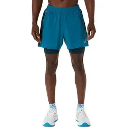 ASICS Herren Shorts ROAD 2N1 5IN SHORT, Größe S in Blau Blau