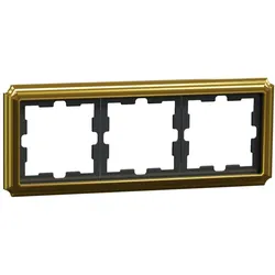 Merten MEG4030-4741 D-Antik Metallrahmen, 3-fach, 24k gold MEG40304741