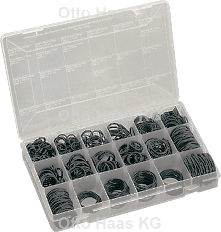 HAAS joints toriques 7375 pour raccord GROHE, 845 pièces, 270x180x2mm, caoutchouc, transparent