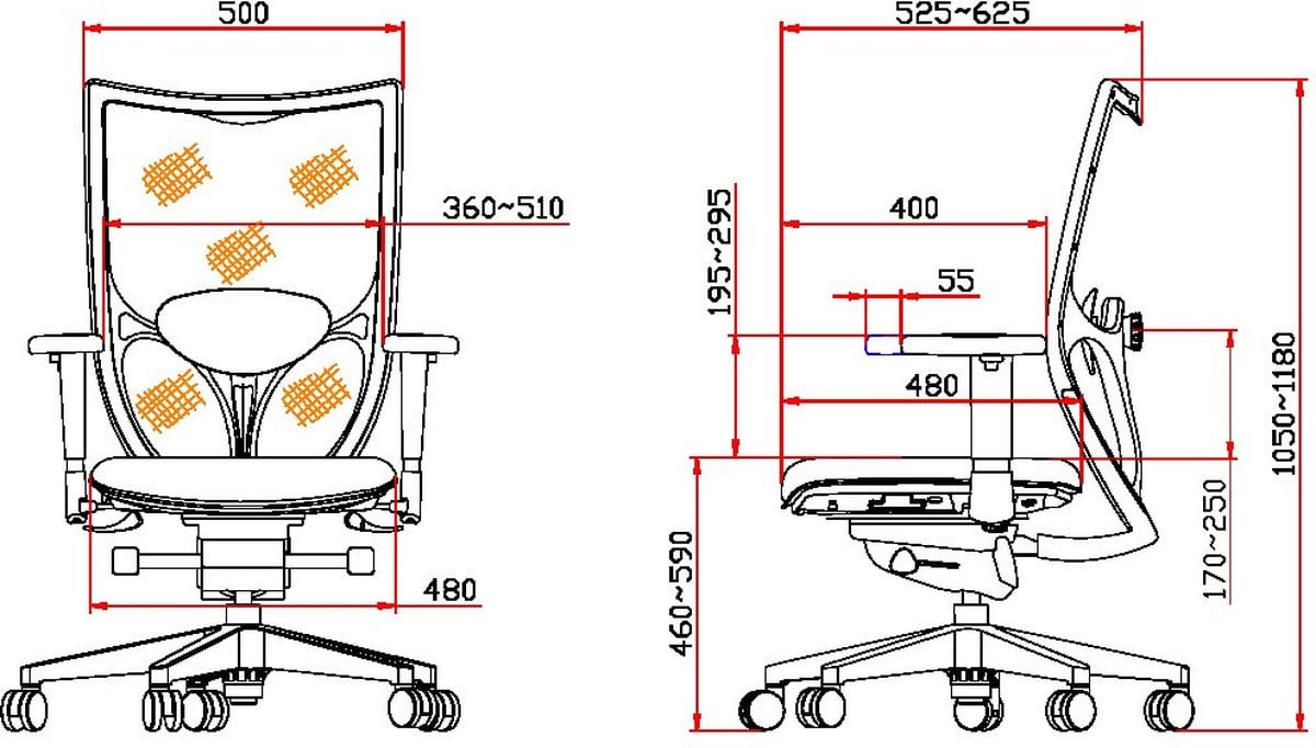 ABC Kantoormeubelen Ergonomische bureaustoel NPR1813 model 1554 met witte rugleuning