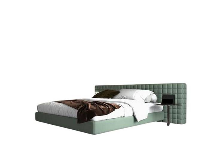 JVmoebel Polsterbett JVMoebel Grünes Doppelbett aus hochwertigem Holzwerkstoff, Made in Europa