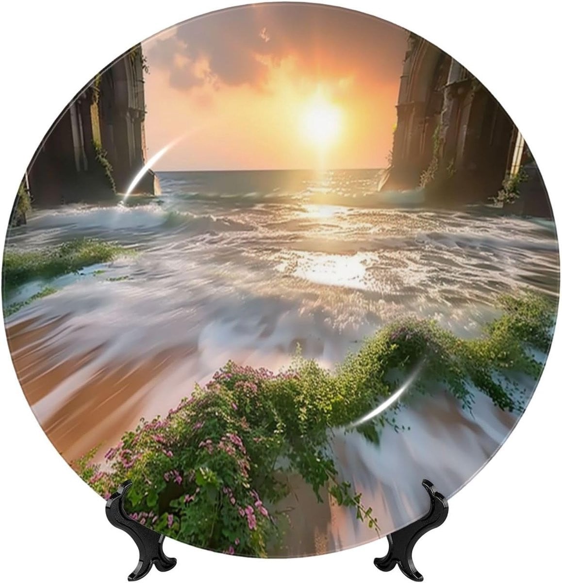 Decoratieve Plaat Wanddecoratie Zeezicht Wit - 25,4 cm