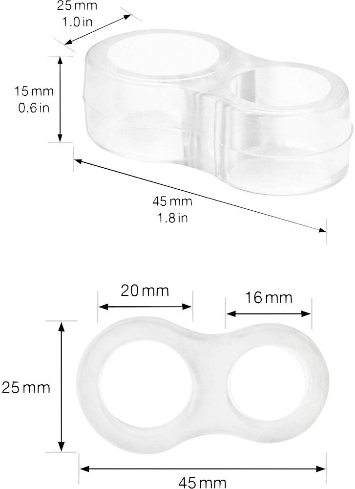 Türklinken-Puffer EH52, Ø 16 mm, 4 Stk, Höhe 25 mm, transparent Wagner
