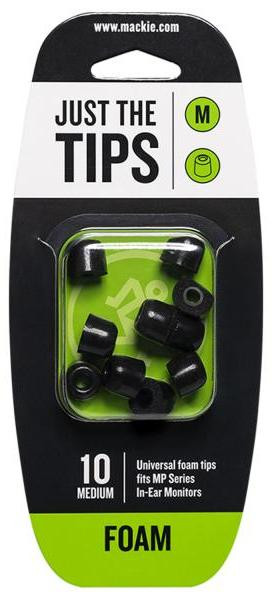 Mackie MP Series Medium Foam Tips voor in-ear hoofdtelefoons, zwart, maat M