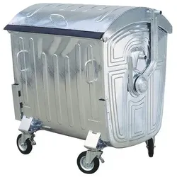 Hardwex Müllcontainer 1100 l aus verzinktem Stahlblech mit Runddeckel