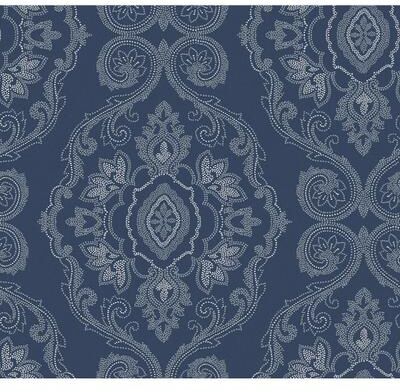 Seabrook Designs Beach House Nautical Damask Unpasted Wallpaper