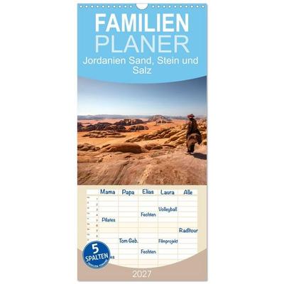 Familienplaner 2027 - Jordanien Sand, Stein und Salz mit 5 Spalten (Wandkalender, 21 x 45 cm) CALVENDO