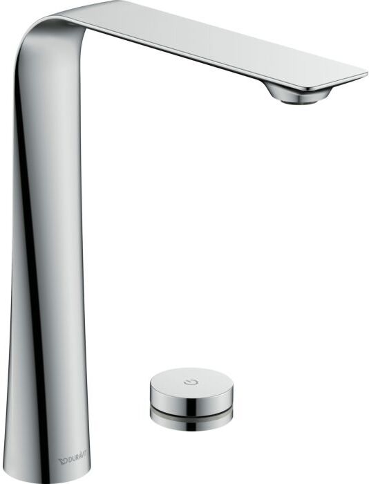 Duravit D.1 Elektronik-Waschtisch-2-Loch-Armatur D11110008010 ohne Zugstangen-Ablaufgarnitur, mit Einbaunetzteil, Ausladung 180mm, chrom