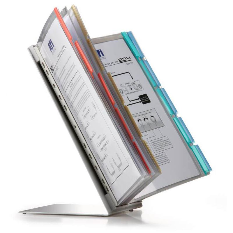 DURABLE Sichttafelsystem Tischständer 568800 DIN A4 farbsortiert mit 20 St. Sichttafeln