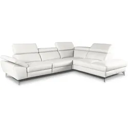 Ecksofa Kansas Leder Weiß